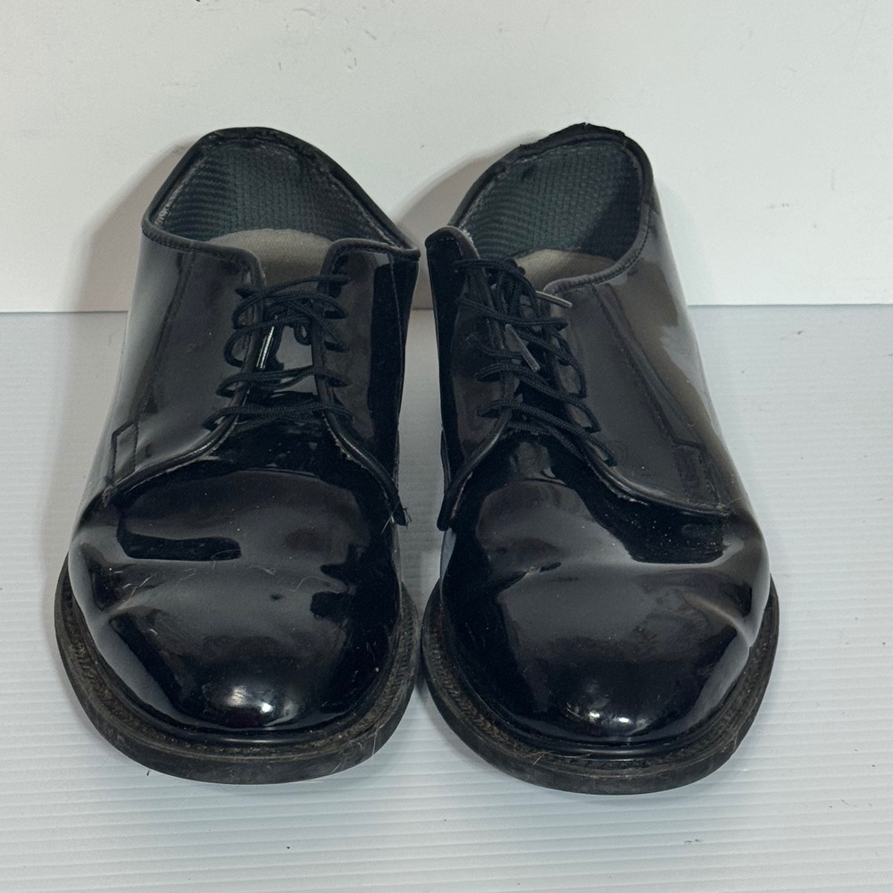 Bates Oxford shoes mens 11.5 D high gloss black patent military uniform 00941A